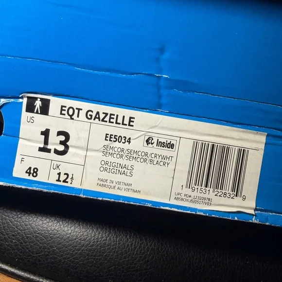 Adidas Men's Sz 13 EQT Gazelle 'Semi Coral' Style: EE5034 Running Sneakers - Picture 16 of 16